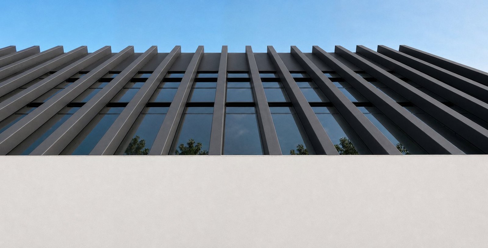 A close view of Solo’s vertical architectural louvers